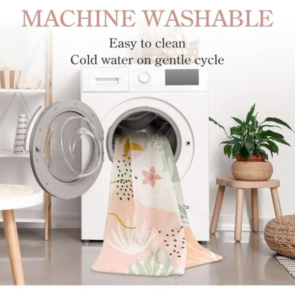 New 3x5 Pink Washable Area Rug, Soft Non-Slip Boho Carpet for Living Room & More